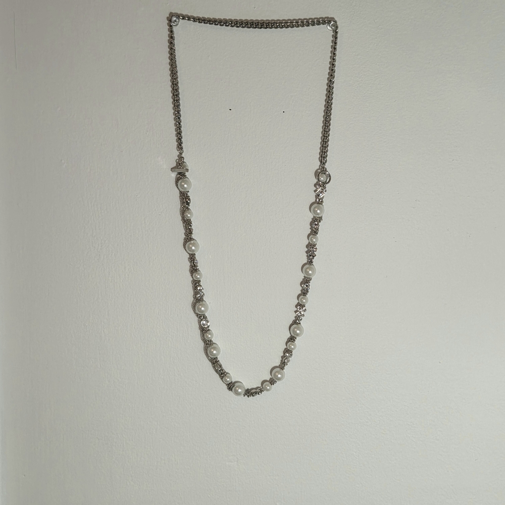 Givenchy Silver and Pearl Necklace